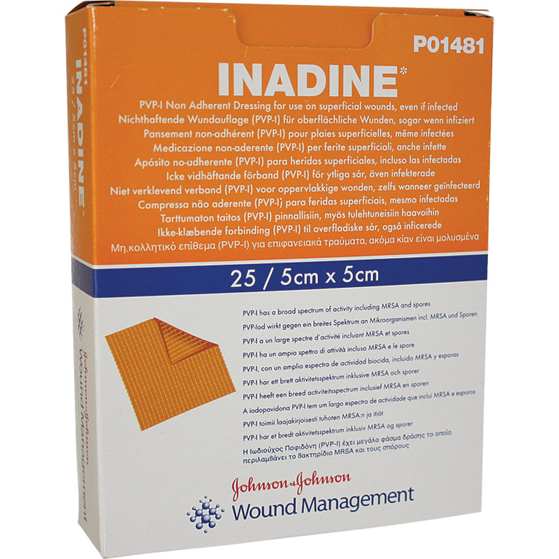 Inadine Dressings, 5x5cm (Pack of 25)