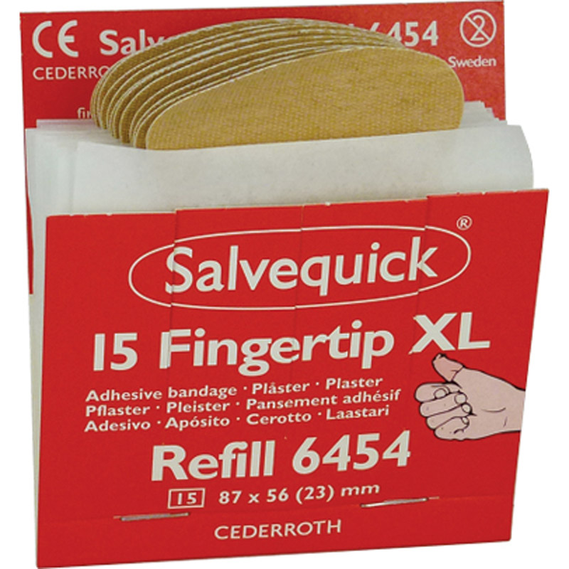 Salvequick Non-Sterile Fingertips Plaster, 6x Refills (90 Plasters)