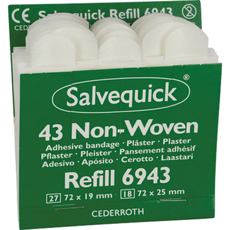 Salvequick Non-Sterile Non-Woven Plaster, 6x Refills (270 Plasters)