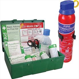 British Standard Compliant Travel First Aid & Fire Extinguisher Kit
