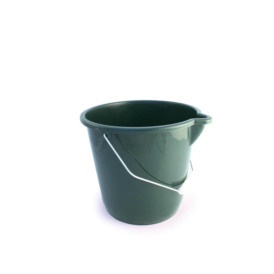 10 Litre Green Bucket with Metal Handle 