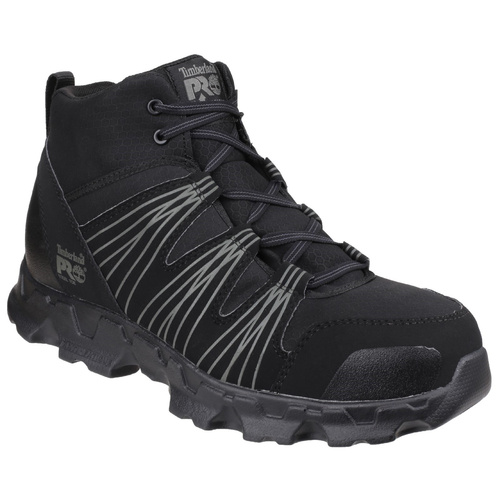 Powertrain Mid Black Lace up Safety Boot