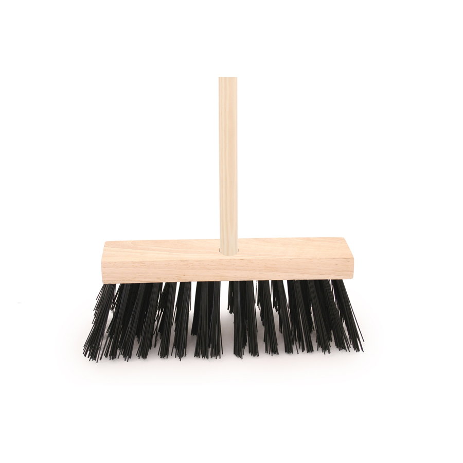 13" Stiff Black Pvc Broom Head c/w 54" Wooden Handle