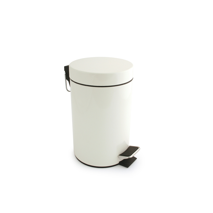 3 Litre White Pedal Bin 