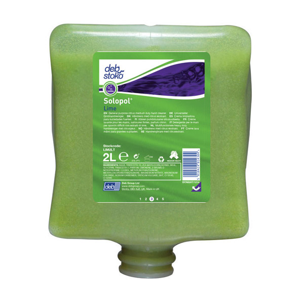Deb Solopol Lime Heavy Duty Hand Cleanser 2L (CS 4) LIM2LT