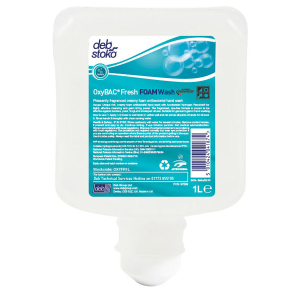 OxyBAC Fresh Antibac Perfumed Foam Wash 1L (CS 6) OXYFR1L