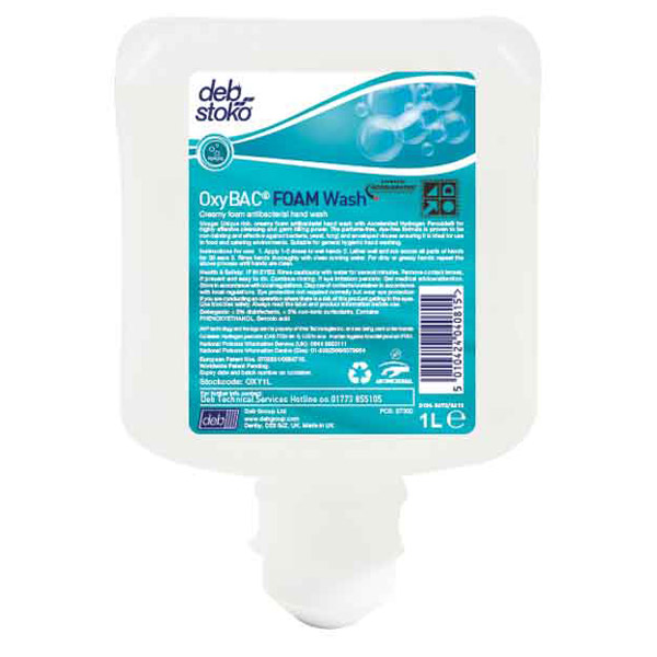 OxyBAC Antibac Non Perfumed Foam Wash 1L (CS 6) OXY1L
