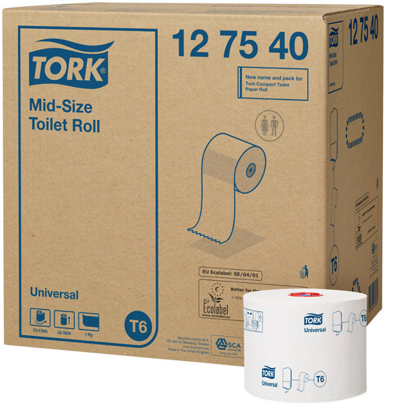 Tork Mid-Size Toilet Roll 135M 1Ply (CS 27) 127540