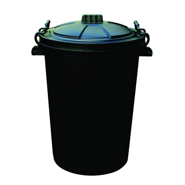 85 Litre Clip Lid Bin - Black