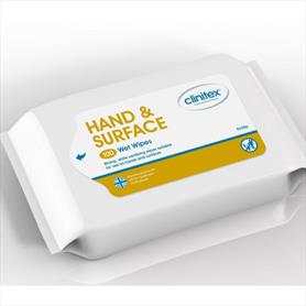 Clinitex Hand & Surface Wipes (suitable for hands) - Flow Pack