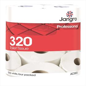 320 Sheet Toilet Roll, 4 Pack, 2 ply