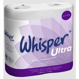 Whisper Luxury Toilet Roll 3ply x40 Rolls