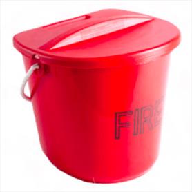Plastic Fire Bucket w/Lid