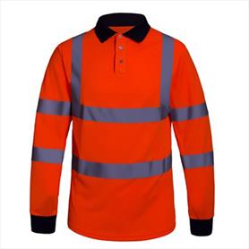 Aqua Classic Long Sleeve Hi-Vis Polo Shirt