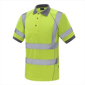 Aqua Premium S/S Vented Hi-Vis Polo Shirt