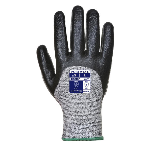 A621 - Cut 3/4 Nitrile Foam Glove Black