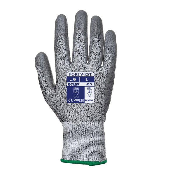A622 - MR Cut PU Palm Glove Grey