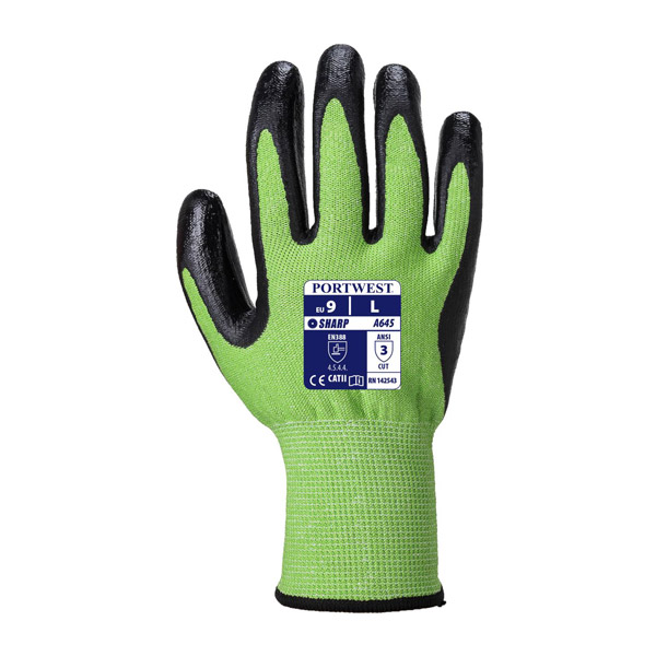 A645 - Green Cut - Nitrile Foam Green/Black