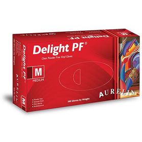 Delight PF Vinyl Disposable Gloves Powder Free