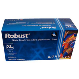 Robust Blue Nitrile Disposable Gloves Powder Free