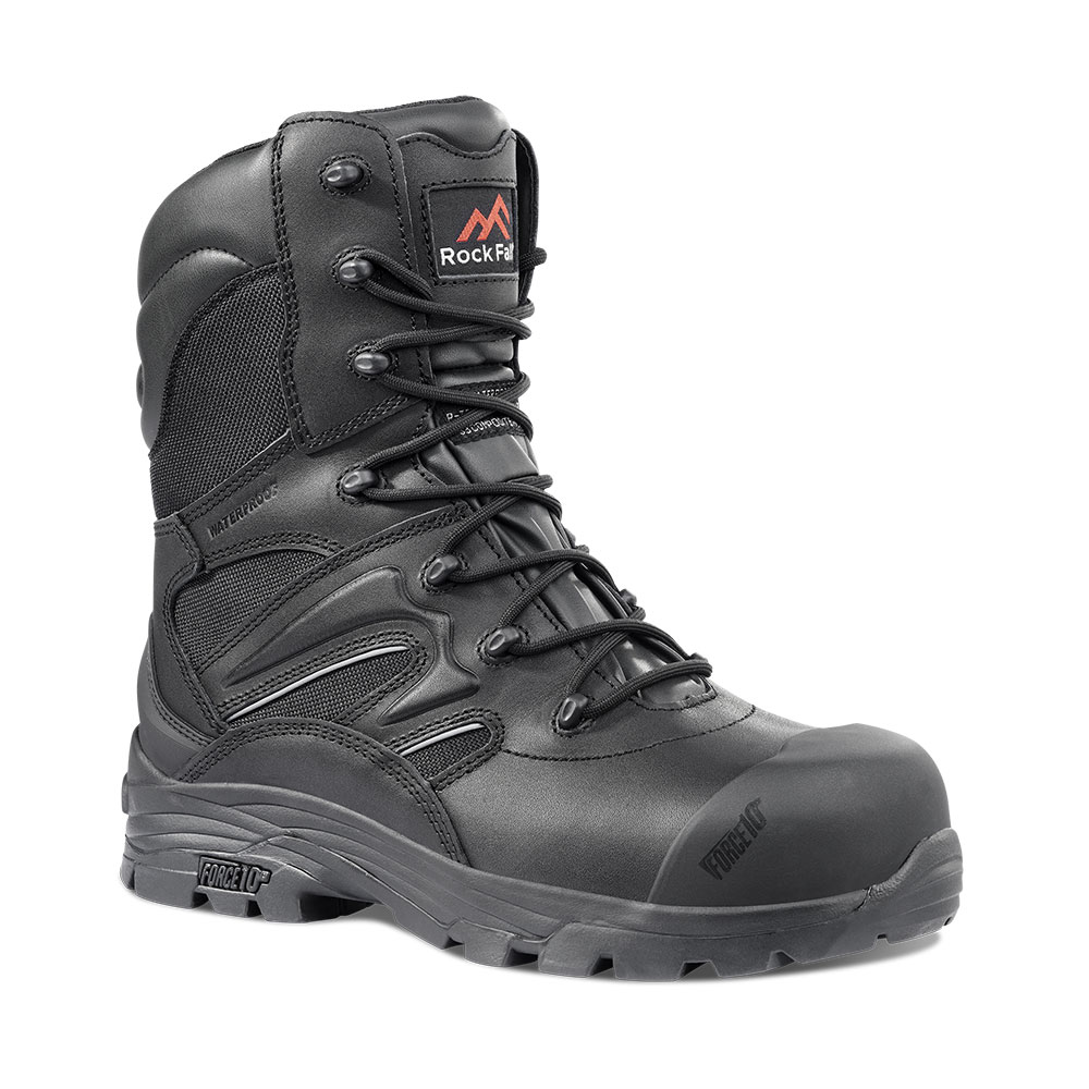 Rock Fall RF4500 Titanium High Leg Waterproof Safety Boot with Side Zip Size 3