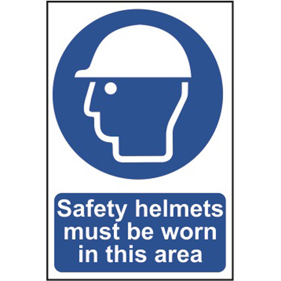 Safety helmets must be worn in this area - PVC (200 x 300mm)