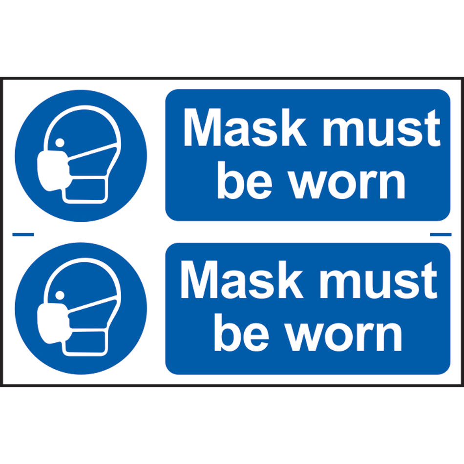 Mask must be worn - PVC (300 x 200mm) 
