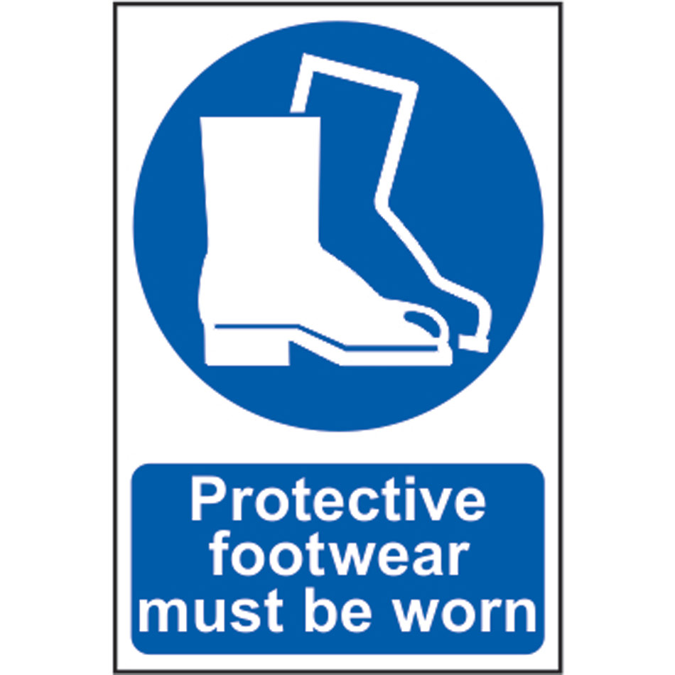 Protective footwear must be worn - PVC (200 x 300mm)