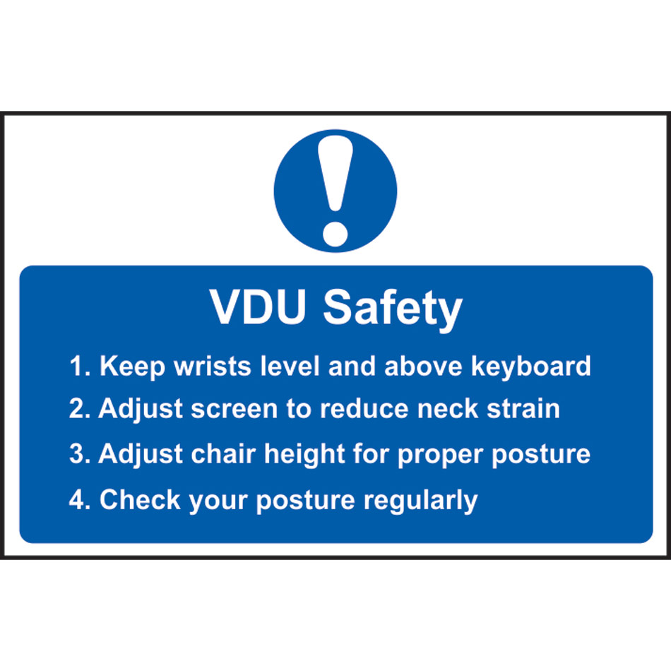 VDU Safety - PVC (300 x 200mm)