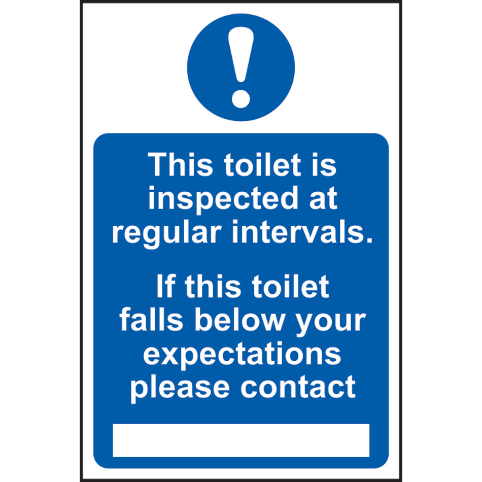 This toilet is inspected at regular intervals - PVC (200 x 300mm)