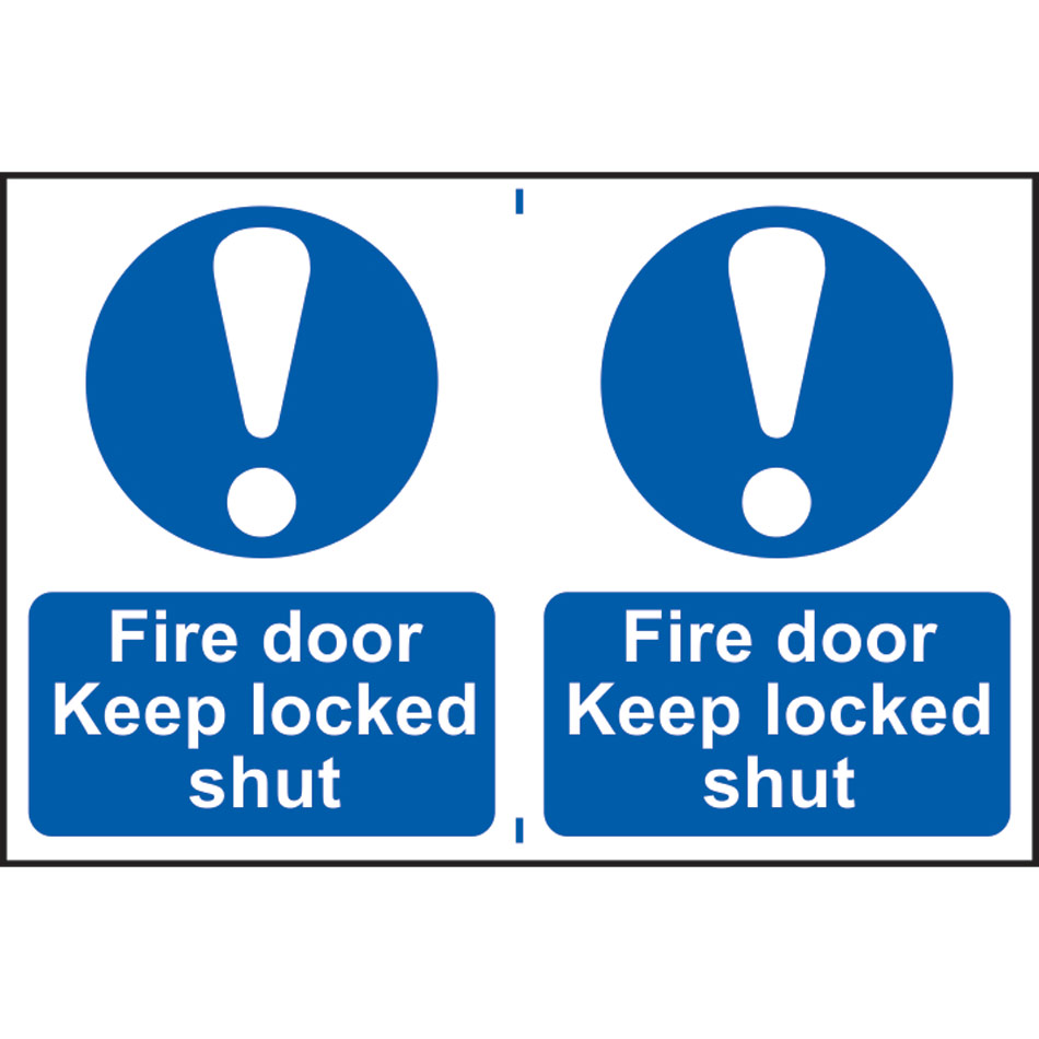 Fire door Keep locked shut - PVC (300 x 200mm) 