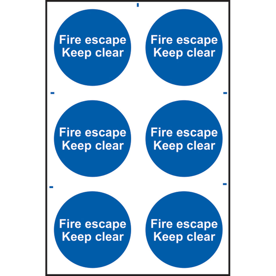 Fire escape Keep clear - PVC (200 x 300mm) 