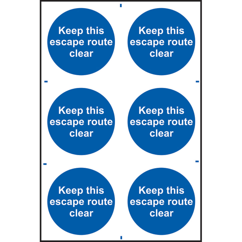 Keep this escape route clear - PVC (200 x 300mm) 