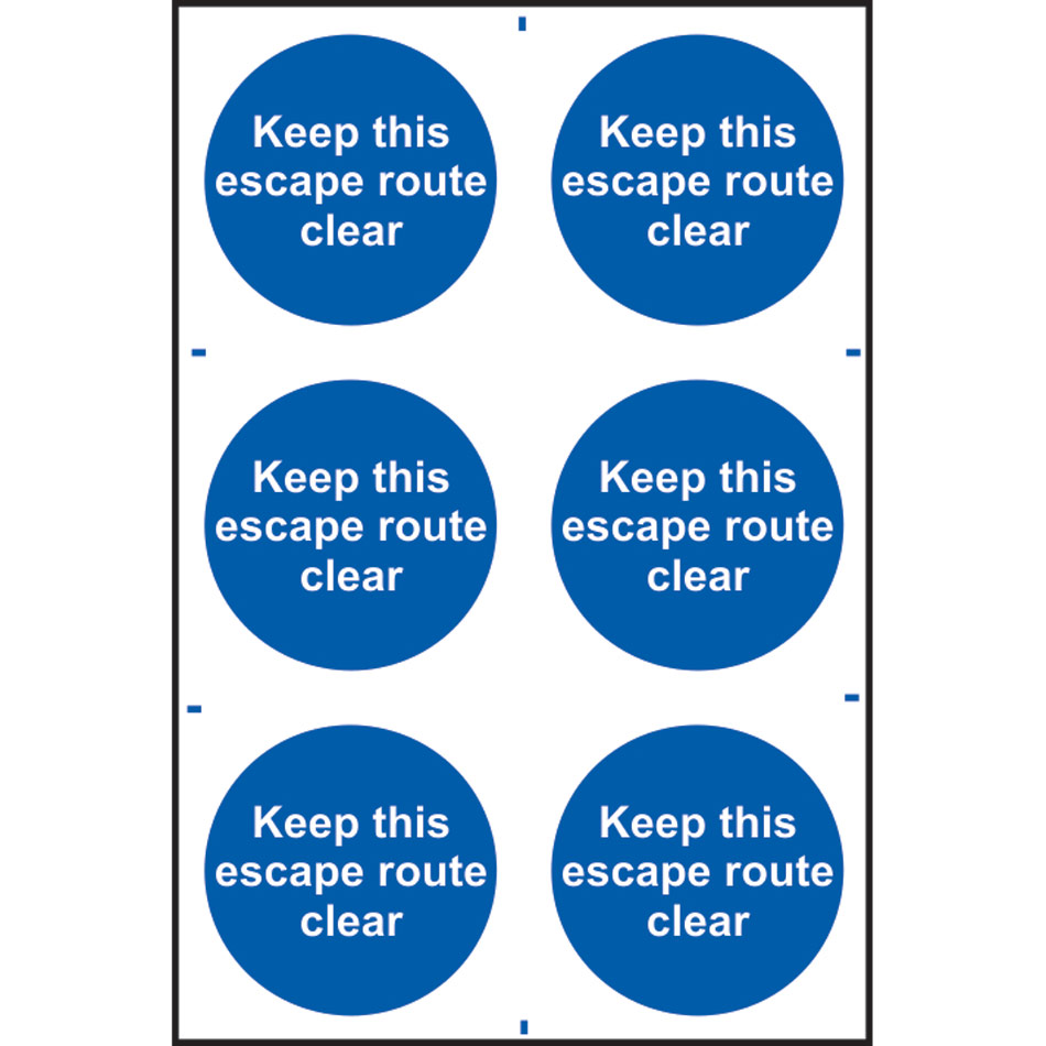Keep this escape route clear - PVC (200 x 300mm) 