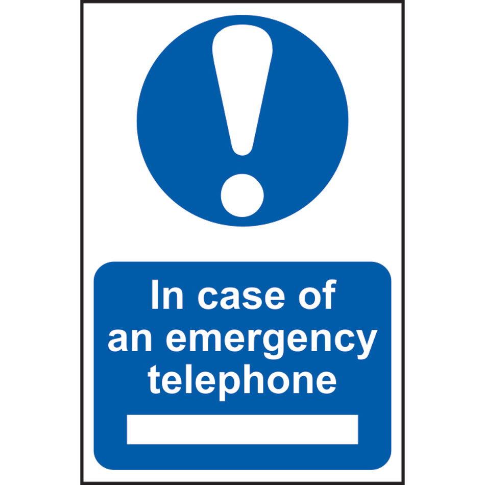 In case of emergency telephone - PVC (200 x 300mm)