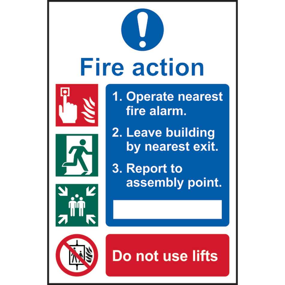 Fire action procedure - PVC (200 x 300mm)