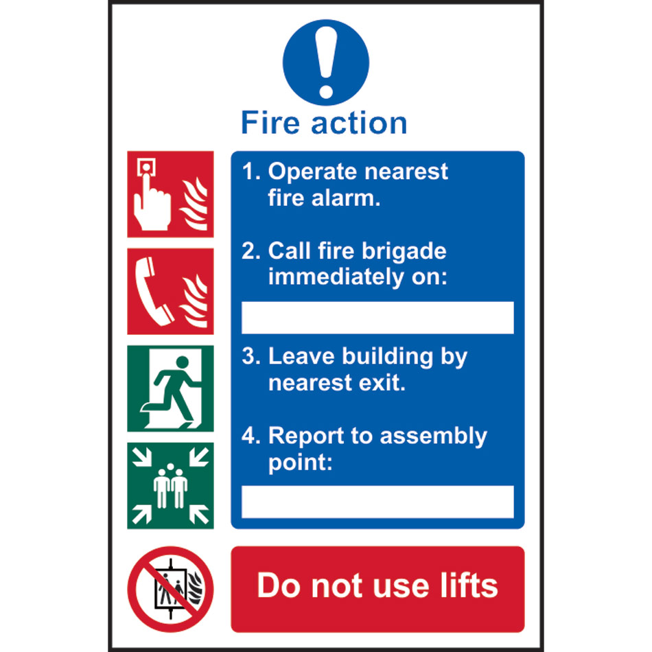 Fire action procedure - PVC (200 x 300mm)