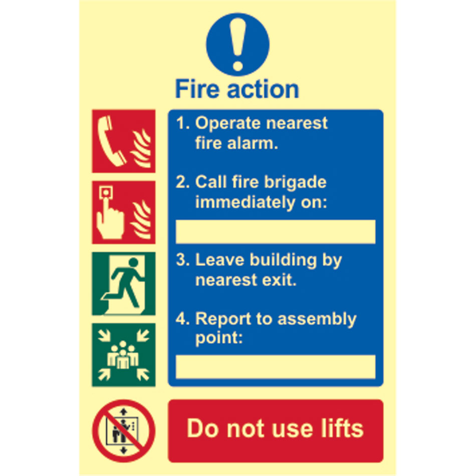 Fire action procedure - PHO (200 x 300mm)