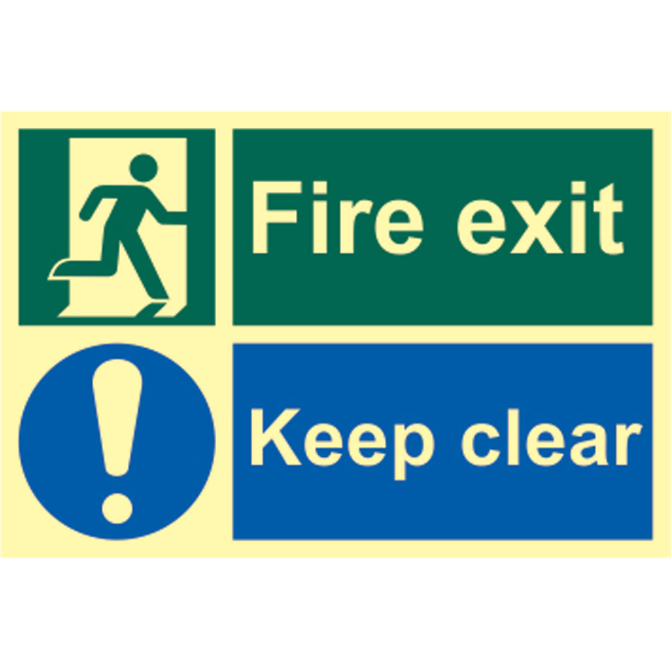 Fire exit Keep clear - PHO (300 x 200mm)