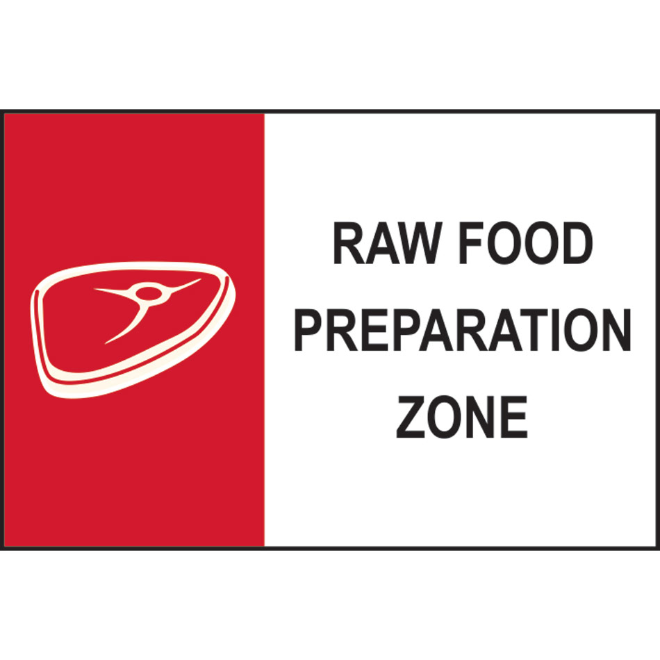 Raw food preparation zone - PVC (300 x 200mm)