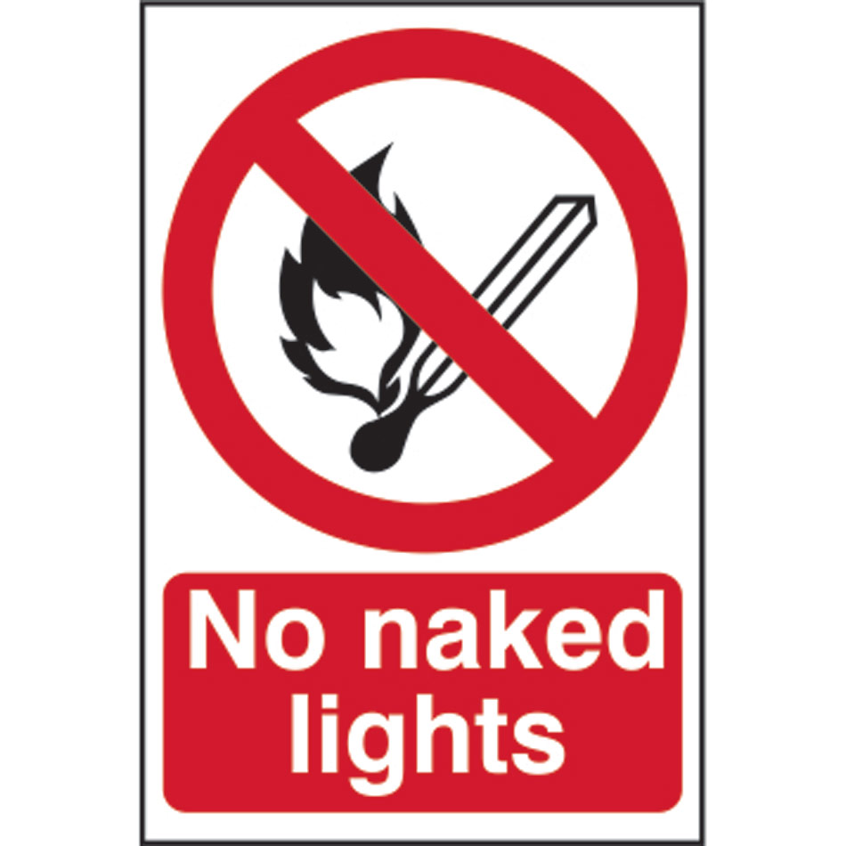 No naked lights - PVC (200 x 300mm)