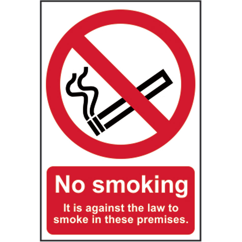 No smoking It is against the law to smoke on these premises - SAV (148 x 210mm)