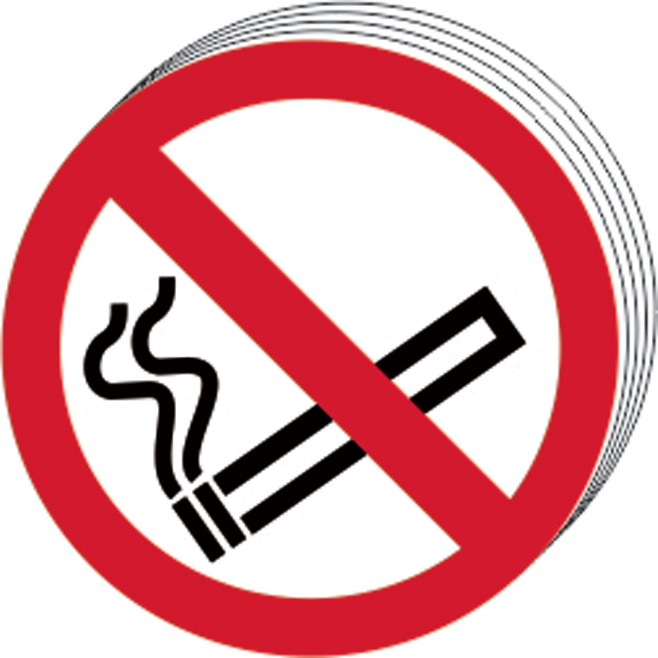 No smoking symbol - SAV (50mm dia.) (Pack of 10)