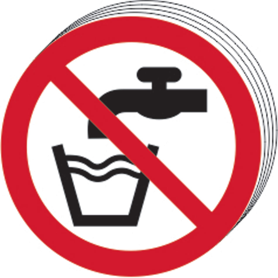 Not drinking water symbol - SAV (50mm dia.) (Pack of 10)