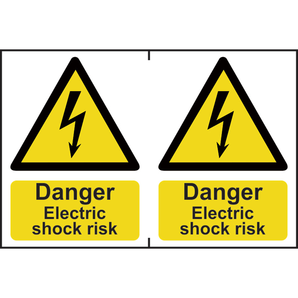 Danger Electric shock risk - PVC (300 x 200mm) 