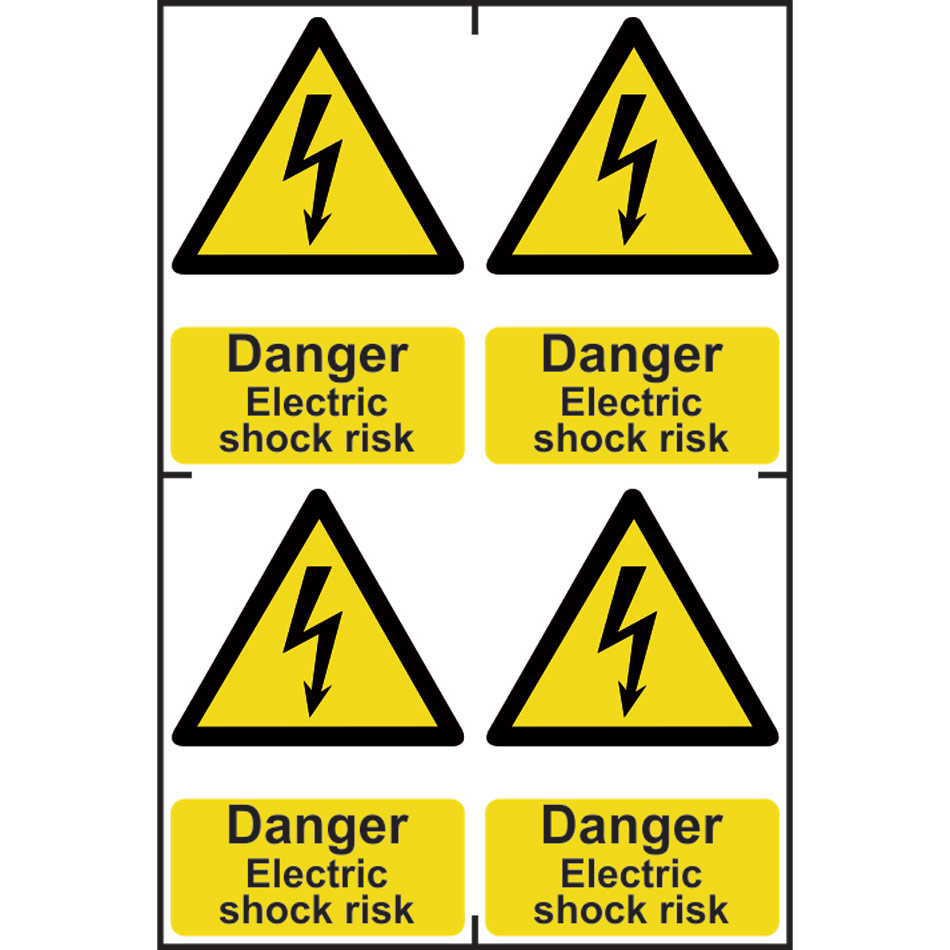 Danger Electric shock risk - PVC (200 x 300mm) 