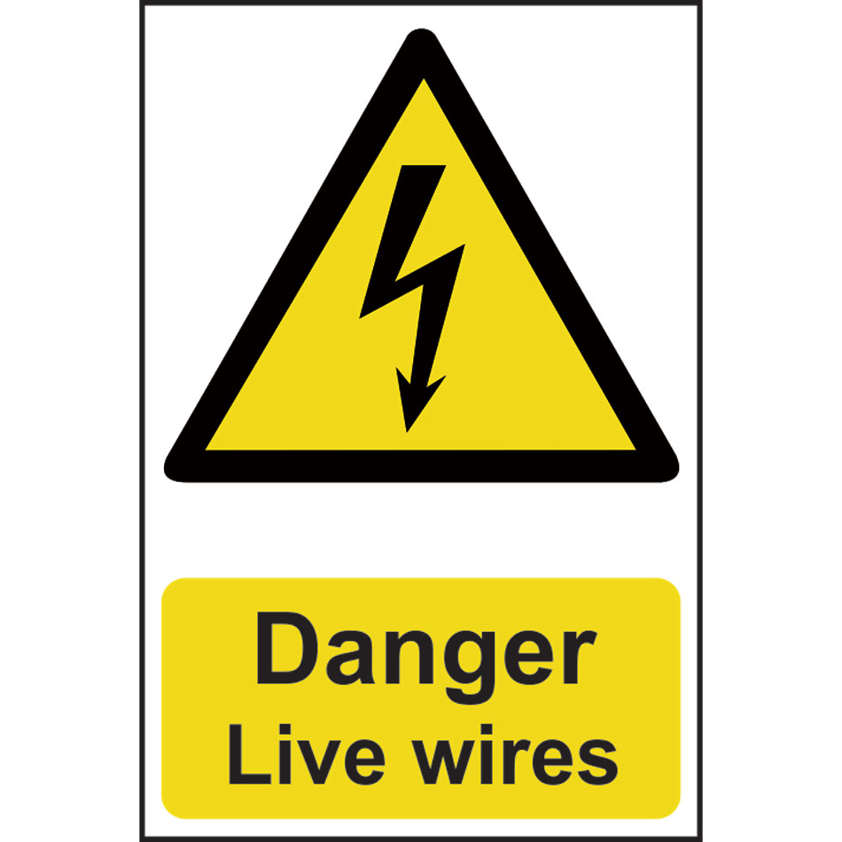 Danger Live wires - PVC (200 x 300mm)