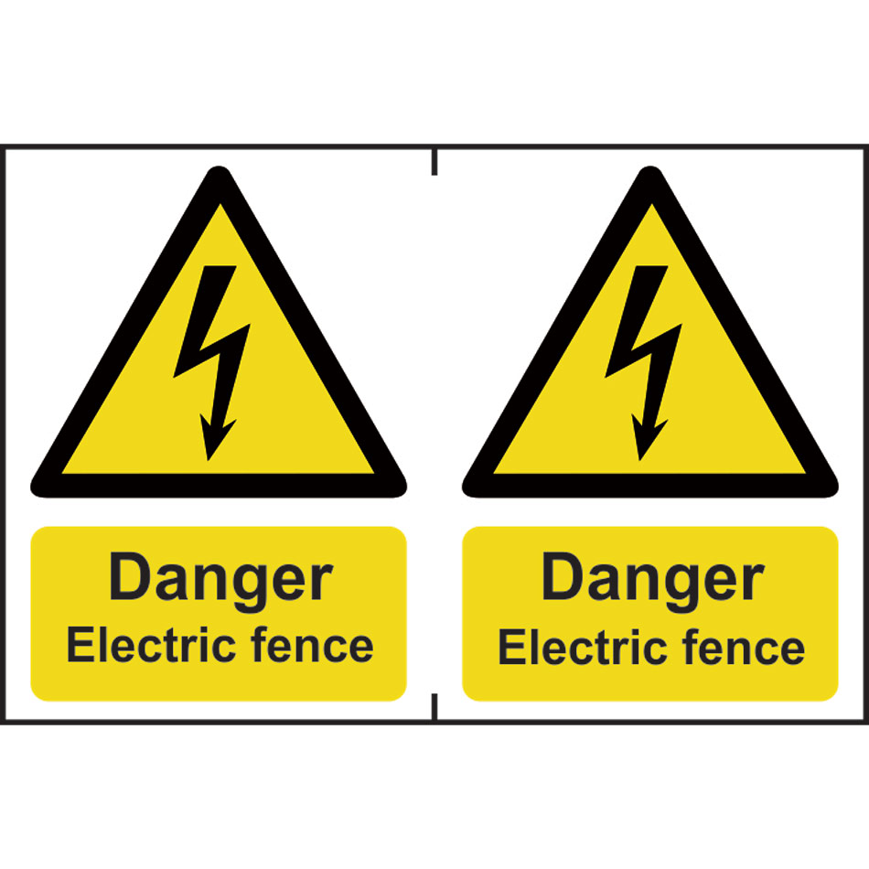 Danger Electric fence - PVC (300 x 200mm) 