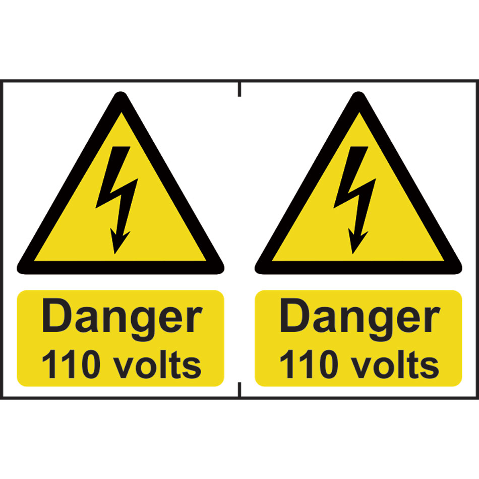 Danger 110 volts - PVC (300 x 200mm) 