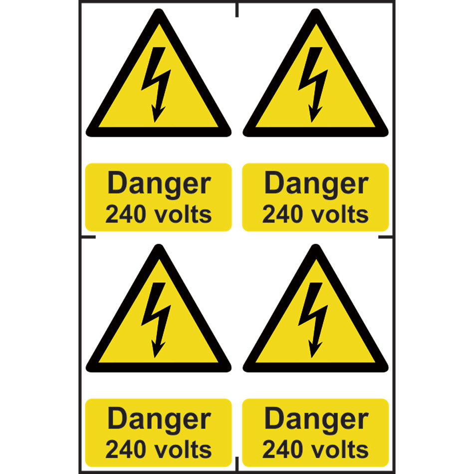 Danger 240 volts - PVC (200 x 300mm) 